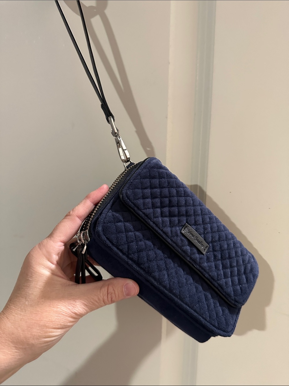 Vera Bradley Quilted Navy Wristlet Crossbody